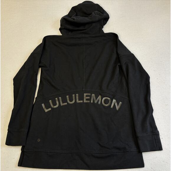 Lululemon Hoodie Womens 6 Side Split Cut Above Logo Sweatshirt Cellphone Pocket - Picture 1 of 9